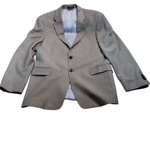 Tommy Hilfiger Wool Blazer Mens 42R Gray Sharkskin Two Button Sport Coat